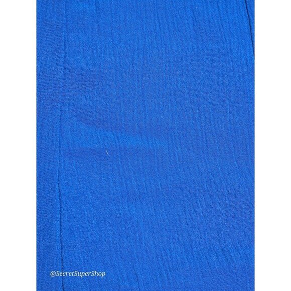 Susan Graver Womens Skirt XL Royal Blue Gauze Midi A Line Pull-On Elastic Waist - Picture 5 of 6